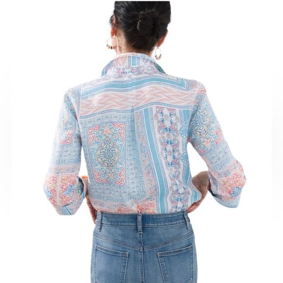 Chico's Multicolor Button Down Shirt - Picture 1 of 16